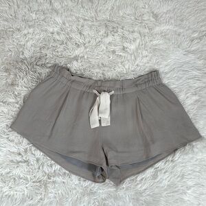 Wilfred Cool Grey Flowy Chiffon Mini Shorts with Front Tie